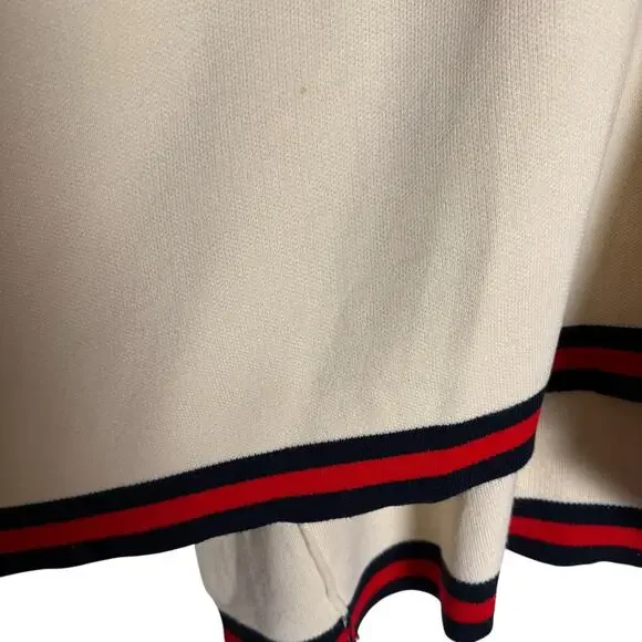 Tuckernuck Camden Ivory Striped V-Neck Soft Knit Poncho Cape Sweater One Size - Picture 10 of 15